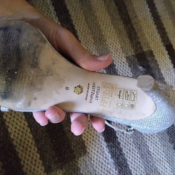 Stuart Weitzman Nudistcurve Patent crystal color Ankle strap sandals size 8 - Picture 5 of 9